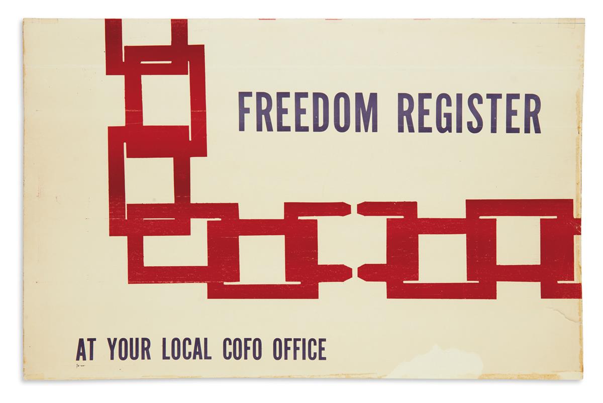 (CIVIL RIGHTS.) Freedom Register at Your Local COFO Office.
